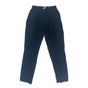 Jill Aiko Yee Black 100% Cotton Elastic Waist Tapered Pants Women Small S